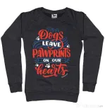 Bluza personalizata dama Dogs leave pawprints Negru melanj