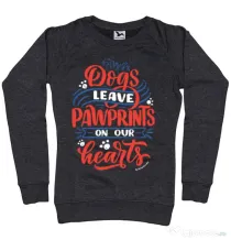 Bluza personalizata dama Dogs leave pawprints Negru melanj