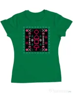 Tricou personalizat dama Childhood Pattern Verde mediu