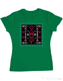 Tricou personalizat dama Childhood Pattern Verde mediu