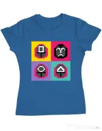 Tricou personalizat dama Four guard Albastru azuriu