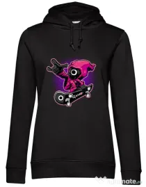 Hanorac dama cu gluga Squid Boy Negru