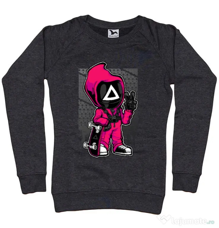 Bluza personalizata dama Squid Game 4 Negru melanj