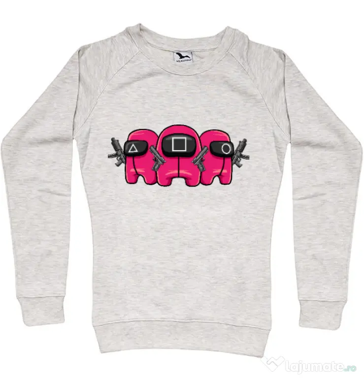 Bluza personalizata dama Squid Squad Migdala melanj