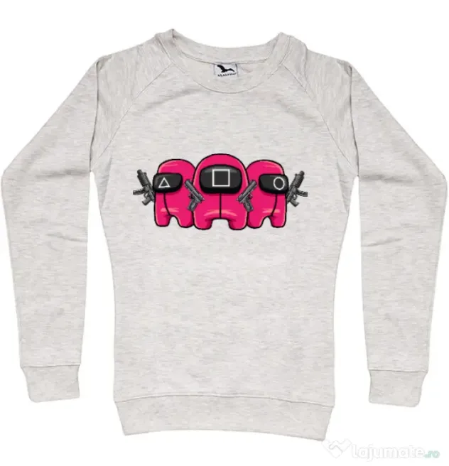 Bluza personalizata dama Squid Squad Migdala melanj