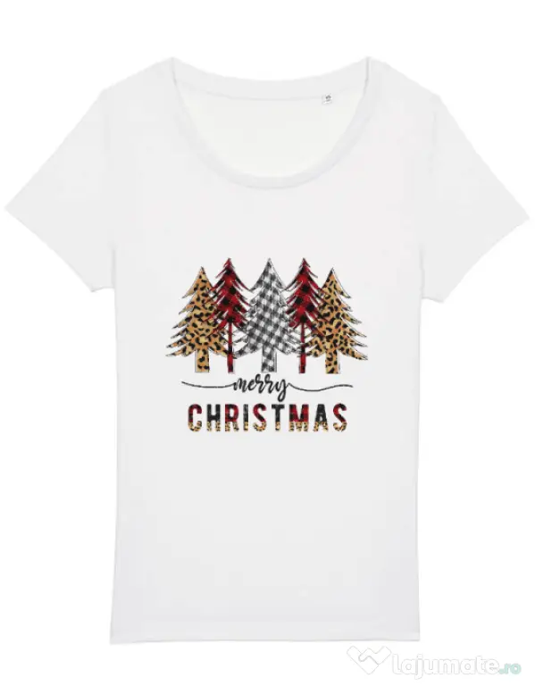 Tricou STANLEY STELLA dama Christmas Trees Alb