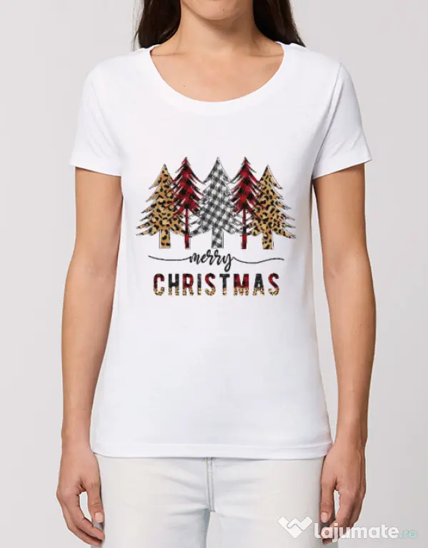 Tricou STANLEY STELLA dama Christmas Trees Alb