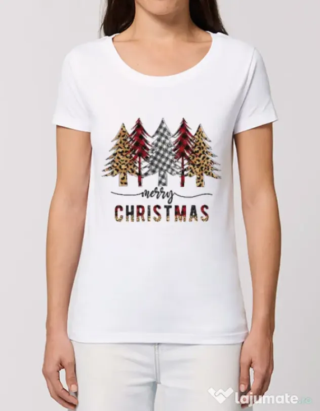 Tricou STANLEY STELLA dama Christmas Trees Alb