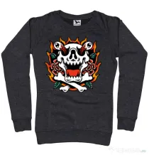 Bluza personalizata dama Death and Flower Negru melanj