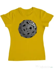 Tricou personalizat dama Chill Astronaut Galben