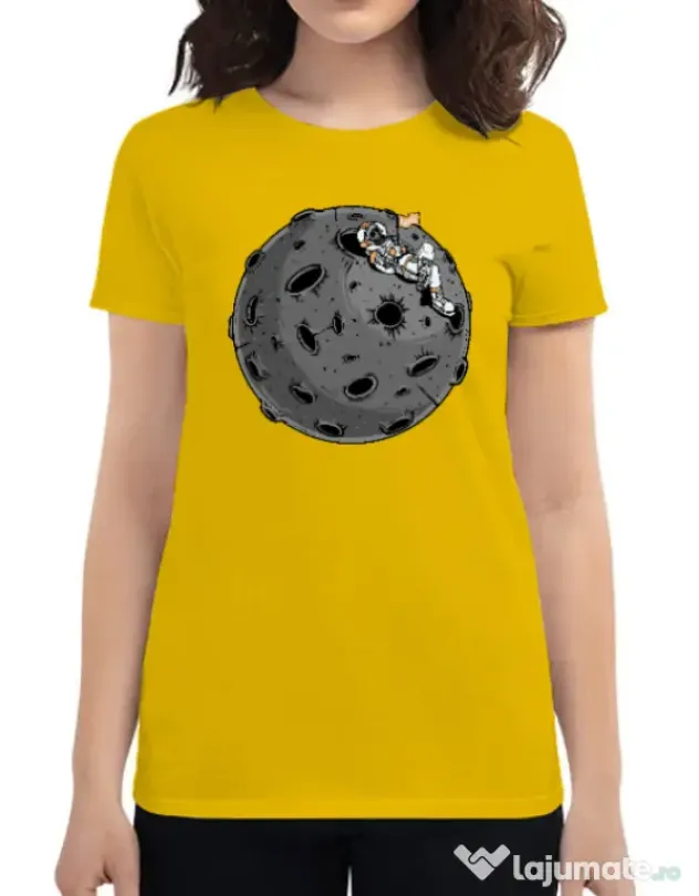 Tricou personalizat dama Chill Astronaut Galben