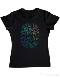 Tricou personalizat dama Beach Neon Negru
