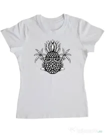 Tricou personalizat dama Pineapple Summer Alb