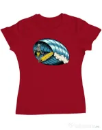 Tricou personalizat dama Surf Nose Rosu