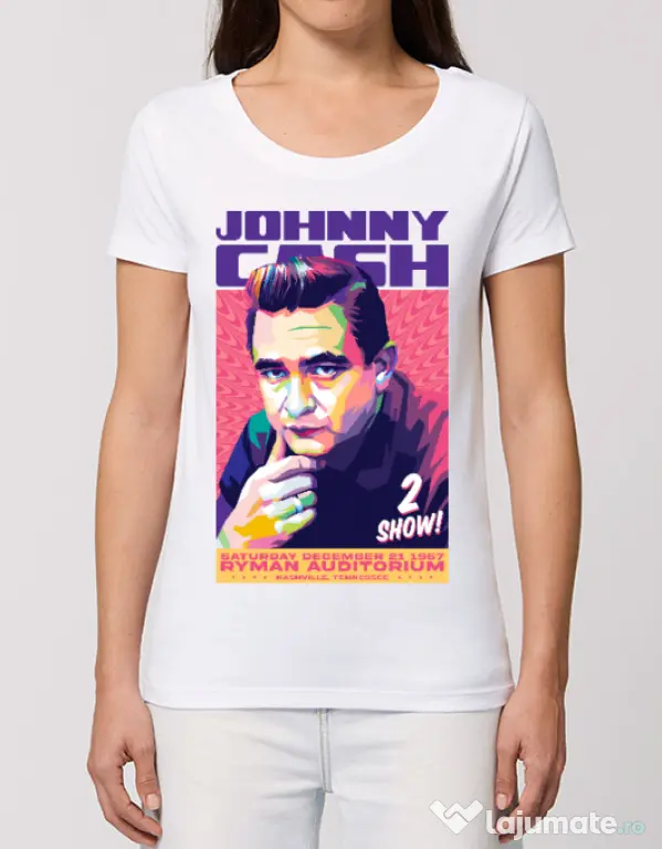 Tricou STANLEY STELLA dama Johnny Cash Alb