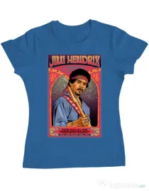 Tricou personalizat dama Jimi Hendrix Albastru azuriu