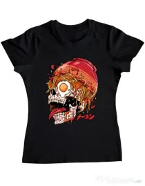 Tricou personalizat dama spicy skull Negru