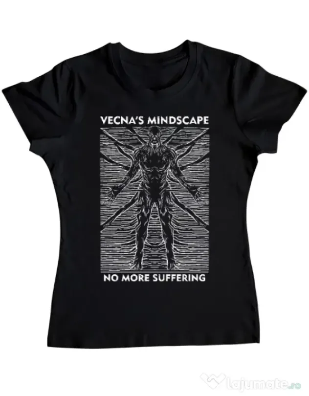Tricou personalizat dama vecna's mindscape Negru