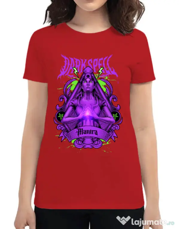 Tricou personalizat dama DARK SPELL Rosu