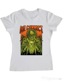 Tricou personalizat dama WE CONNECT Alb