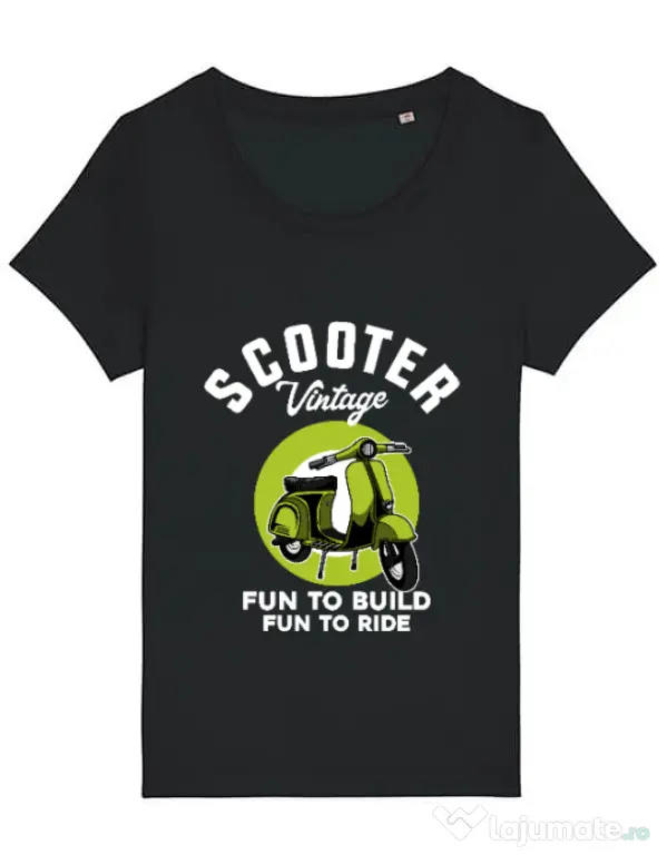Tricou STANLEY STELLA dama SCOOTER VINTAGE Negru