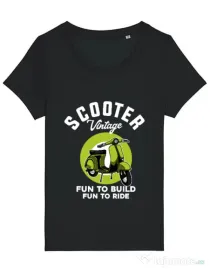 Tricou STANLEY STELLA dama SCOOTER VINTAGE Negru
