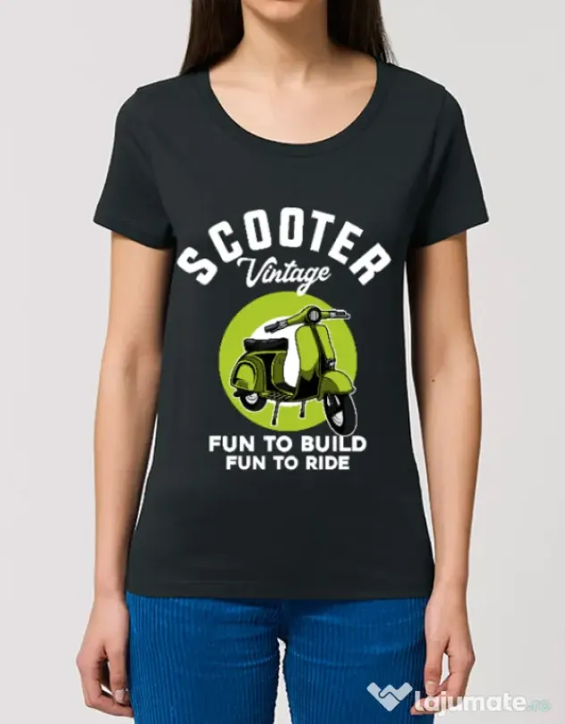 Tricou STANLEY STELLA dama SCOOTER VINTAGE Negru