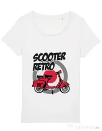 Tricou STANLEY STELLA dama SCOOTER RETRO RED COLOR Alb