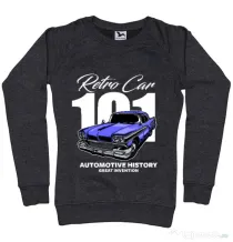 Bluza personalizata dama RETRO CAR 101 Negru melanj