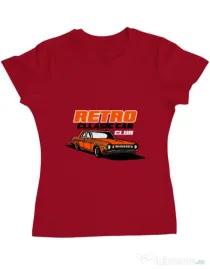 Tricou personalizat dama RETRO CLASSIC CAR CLUB Rosu