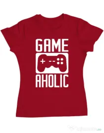 Tricou personalizat dama Gameaholic Rosu