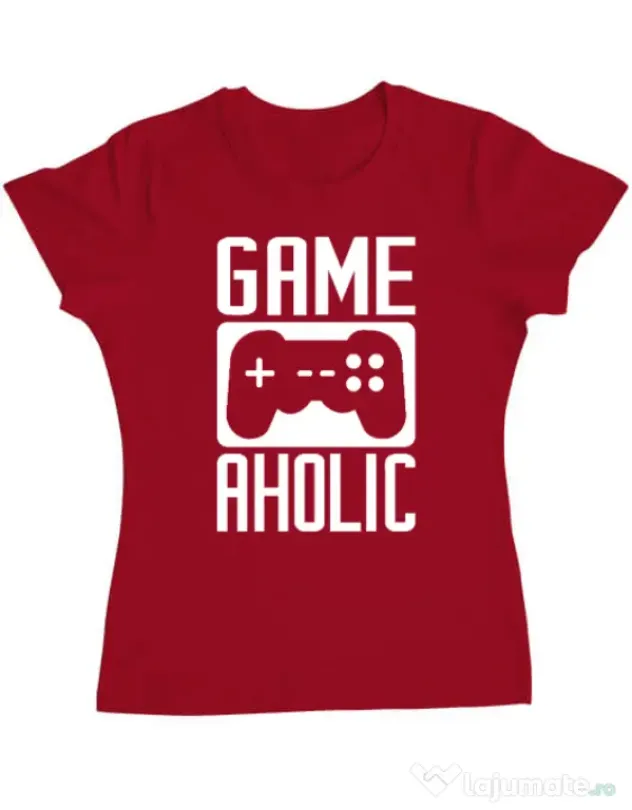 Tricou personalizat dama Gameaholic Rosu