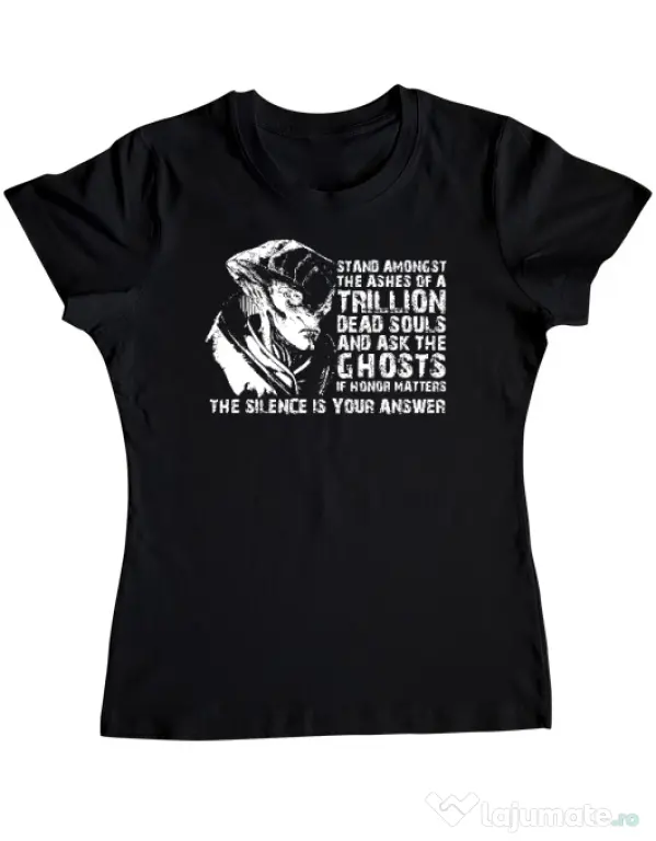 Tricou personalizat dama Mass Effect - Javik Quote Negru