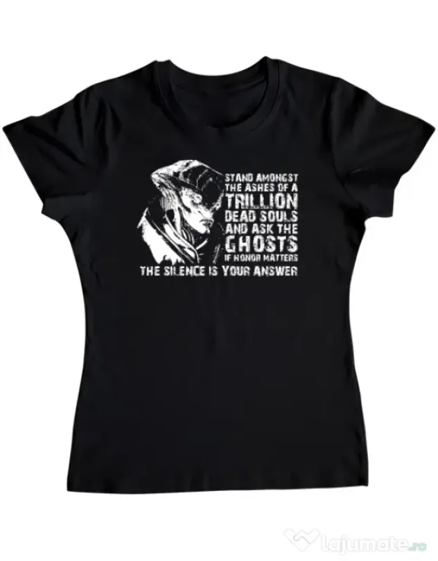 Tricou personalizat dama Mass Effect - Javik Quote Negru