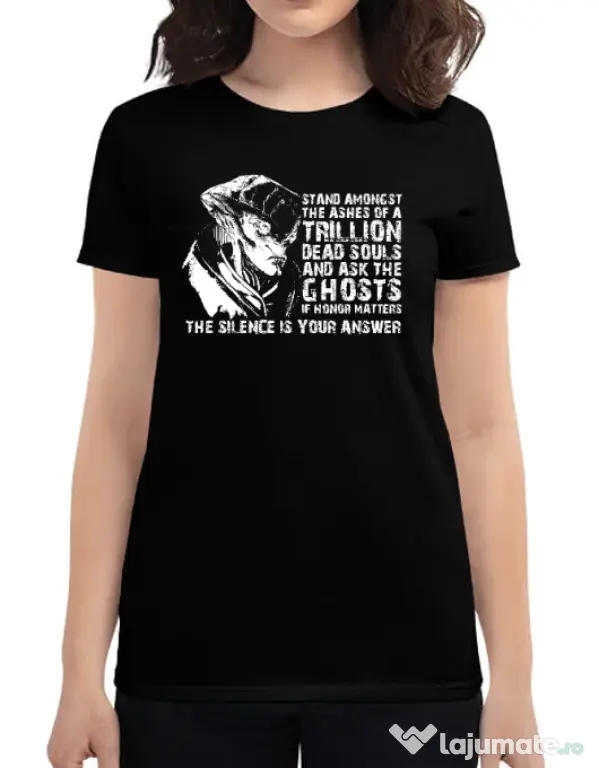 Tricou personalizat dama Mass Effect - Javik Quote Negru
