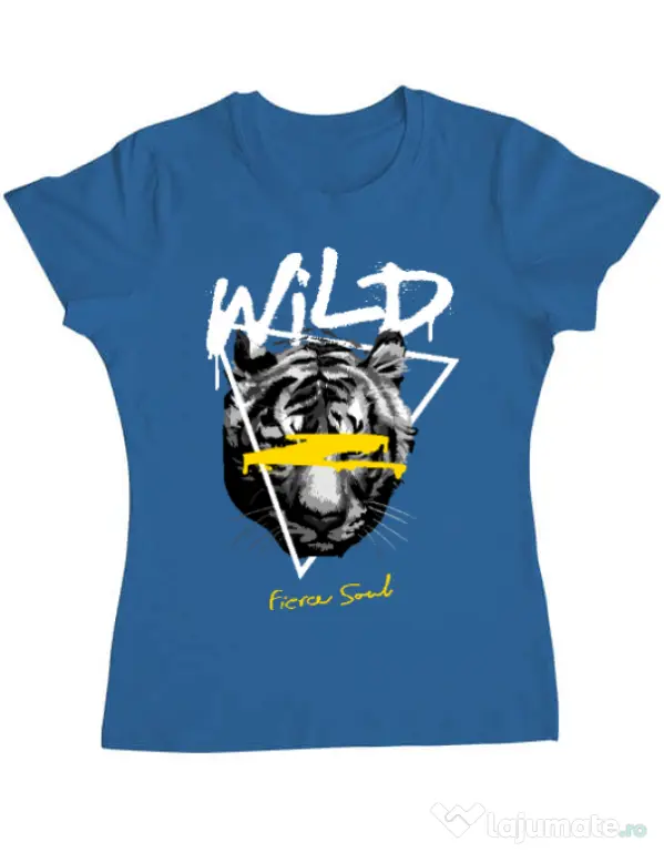 Tricou personalizat dama Wild Fierce Soul Albastru azuriu