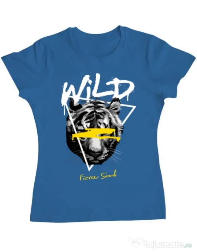 Tricou personalizat dama Wild Fierce Soul Albastru azuriu