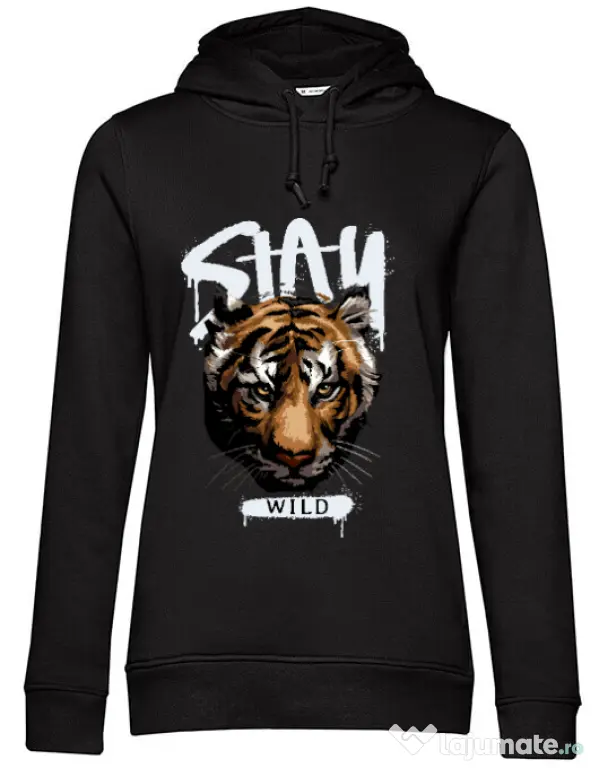 Hanorac dama cu gluga Stay Wild Negru