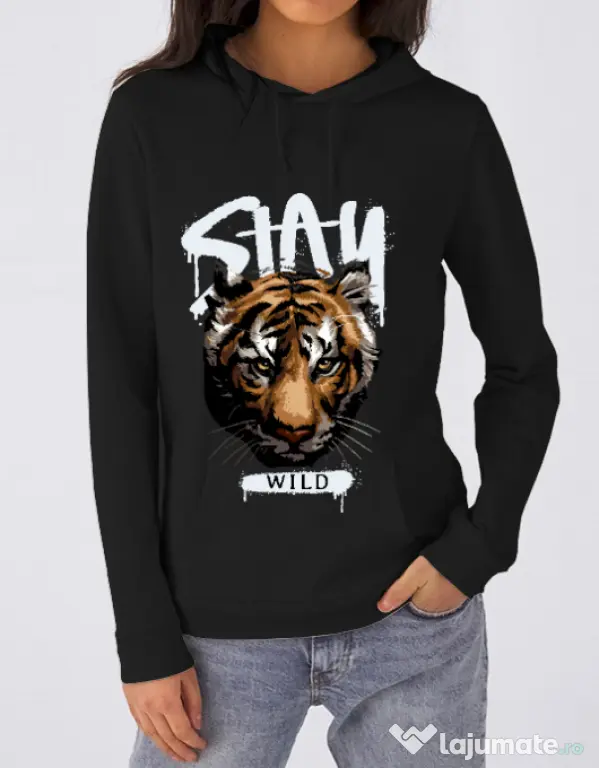 Hanorac dama cu gluga Stay Wild Negru
