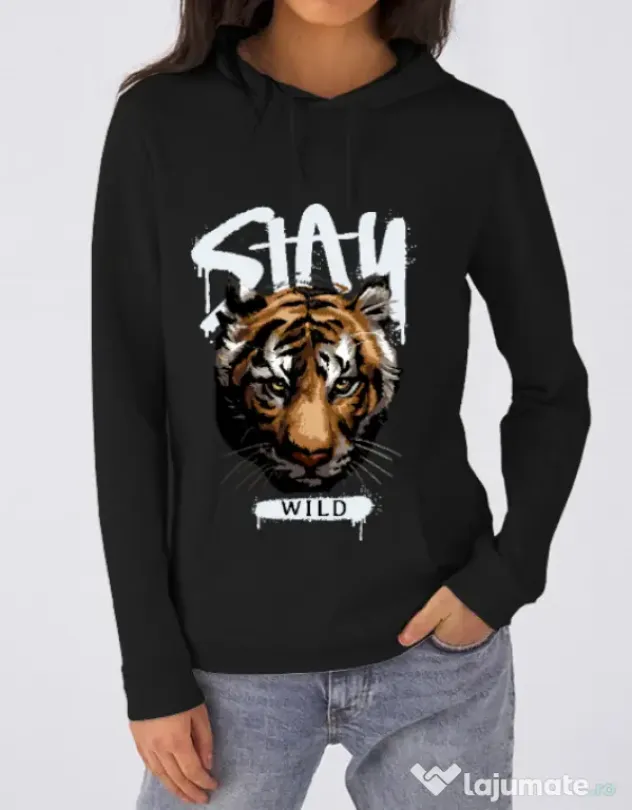 Hanorac dama cu gluga Stay Wild Negru