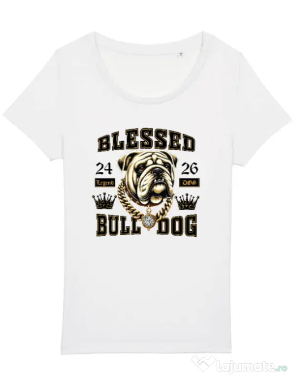 Tricou STANLEY STELLA dama BULLDOG 01 Alb