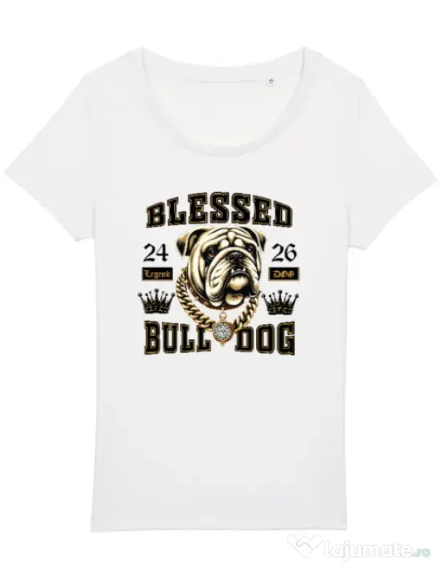 Tricou STANLEY STELLA dama BULLDOG 01 Alb
