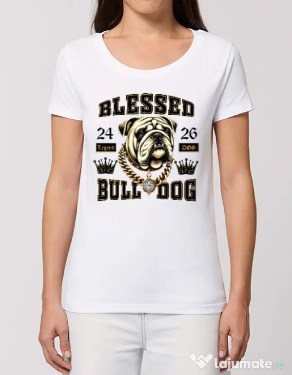Tricou STANLEY STELLA dama BULLDOG 01 Alb