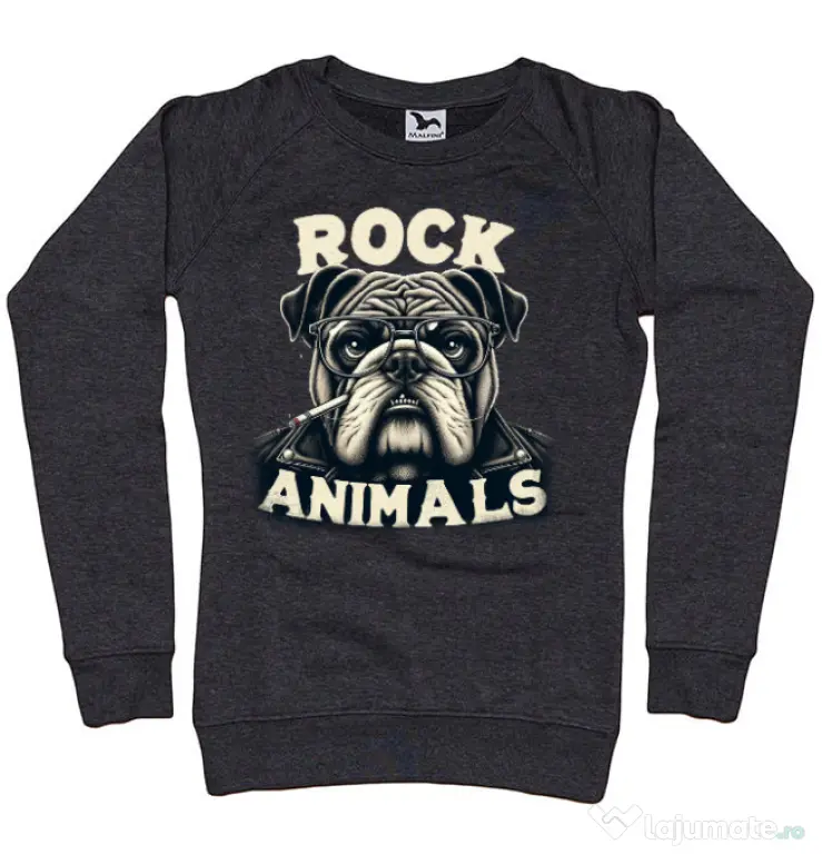 Bluza personalizata dama BULLDOG 06 Negru melanj