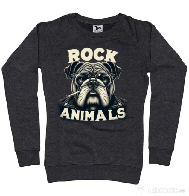 Bluza personalizata dama BULLDOG 06 Negru melanj
