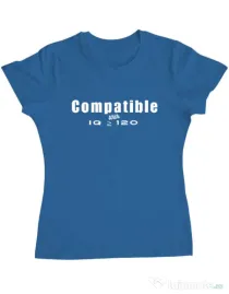 Tricou personalizat dama Tricouri cu mesaje | IQ 120 | CreativeSheep Albastru azuriu
