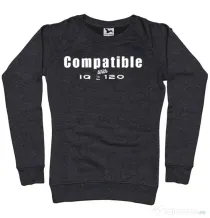 Bluza personalizata dama IQ tricou cu mesaj | CreativeSheep Negru melanj