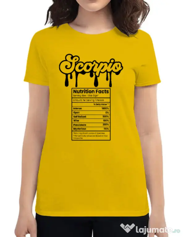 Tricou personalizat dama Zodiac | Scorpion Galben