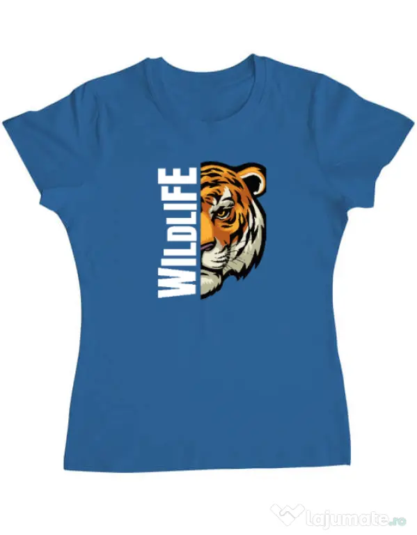 Tricou personalizat dama WildLife (dark) Albastru azuriu