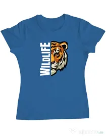 Tricou personalizat dama WildLife (dark) Albastru azuriu